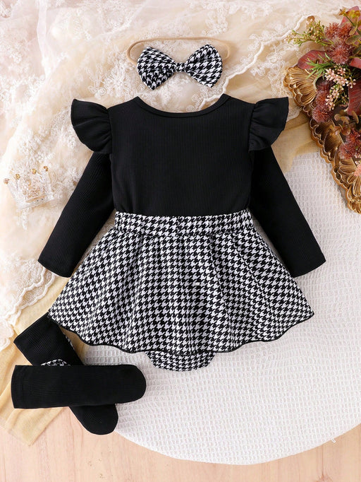 SHEIN 4pcs/Set Conjunto de vestido body para bebé niña con estampado - Quierox - Tienda Online
