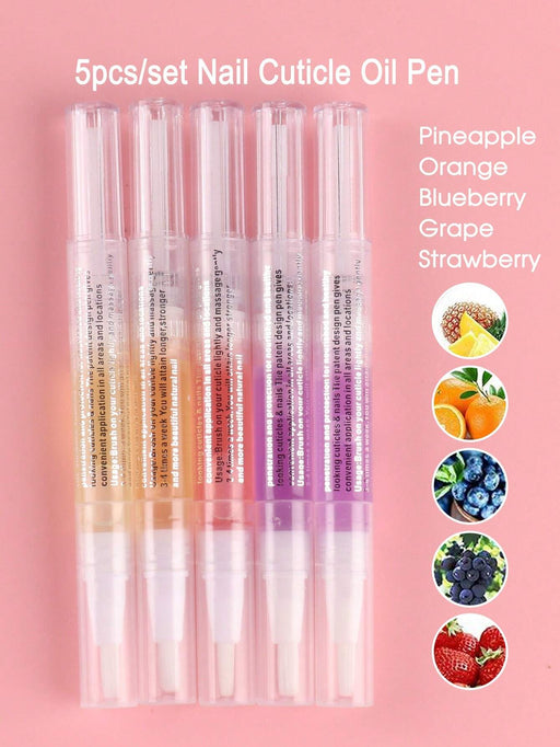 SHEIN 5 bolígrafos de aceite nutritivo para uñas, cuidado de uñas - Quierox - Tienda Online