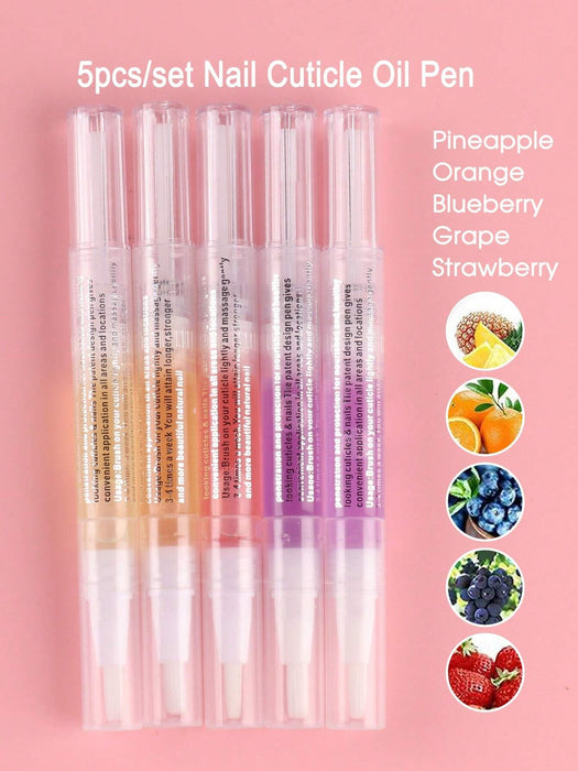 SHEIN 5 bolígrafos de aceite nutritivo para uñas, cuidado de uñas - Quierox - Tienda Online