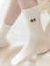 SHEIN 5 Pares de Calcetines blancos estampados para niños y jóvenes - Quierox - Tienda Online
