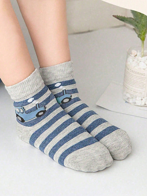 Shein 5 pares de calcetines infantiles transpirables estampado de coches - Quierox - Tienda Online