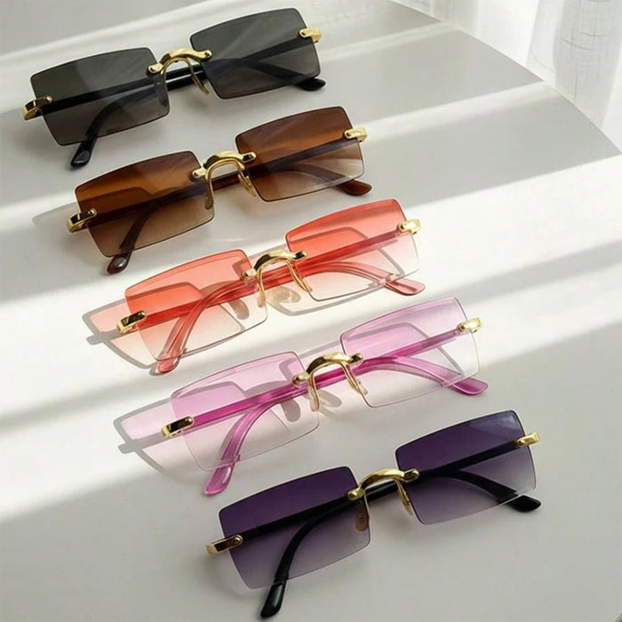 SHEIN 5 pcs Gafas sin marco rectangulares, estilo europeo y americano - Quierox - Tienda Online