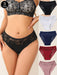 Shein 5 piezas Bragas de bikini de algodón transpirable y cómodo con encaje y cintura sexy para mujer - Quierox - Tienda Online