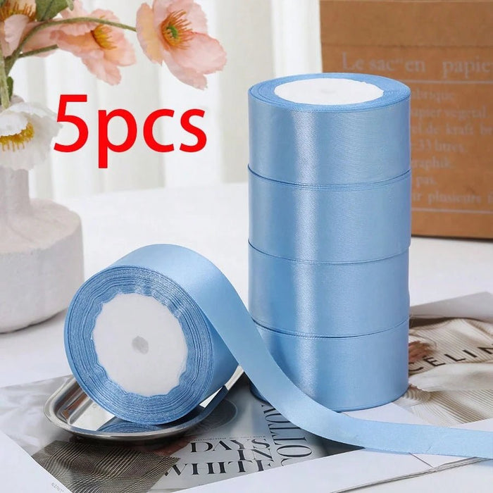 Shein 5 piezas de cinta de satén de 4 cm de ancho para accesorios de cabello, repostería, flores hechas a mano - Quierox - Tienda Online