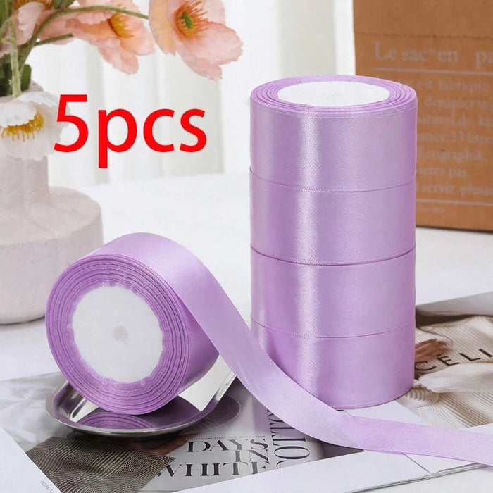 Shein 5 piezas de cinta de satén de 4 cm de ancho para accesorios de cabello, repostería, flores hechas a mano - Quierox - Tienda Online