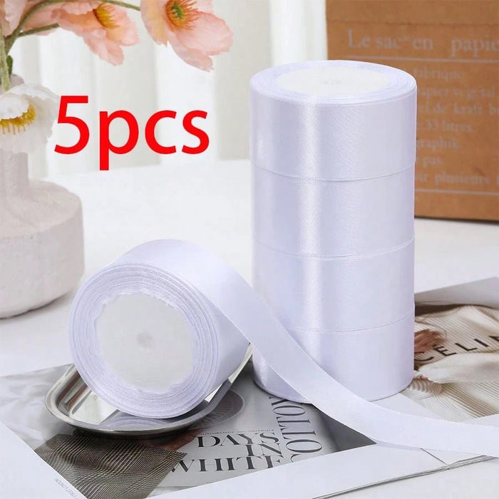 Shein 5 piezas de cinta de satén de 4 cm de ancho para accesorios de cabello, repostería, flores hechas a mano - Quierox - Tienda Online