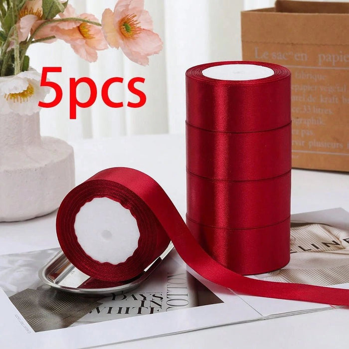 Shein 5 piezas de cinta de satén de 4 cm de ancho para accesorios de cabello, repostería, flores hechas a mano - Quierox - Tienda Online