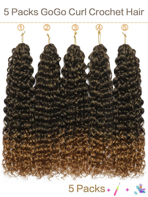 Shein 5 piezas de extensión de cabello sintético rizado de ganchillo Ombre / 24" - Quierox - Tienda Online
