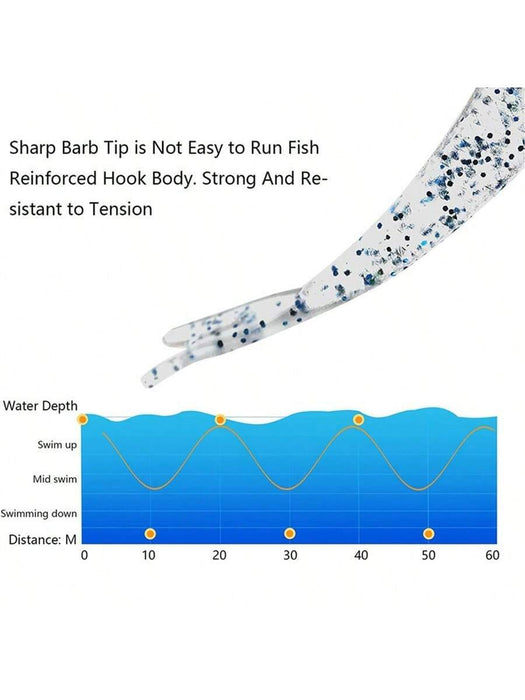 Shein 5 piezas de señuelos de pesca de silicona, cebo artificial suave con anzuelos - Quierox - Tienda Online
