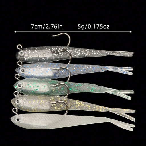 Shein 5 piezas de señuelos de pesca de silicona, cebo artificial suave con anzuelos - Quierox - Tienda Online