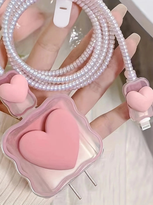 SHEIN 5 Piezas/set Cargador De Teléfono Móvil Con Diseño Ondulado Y En Forma De Corazón - Quierox - Tienda Online
