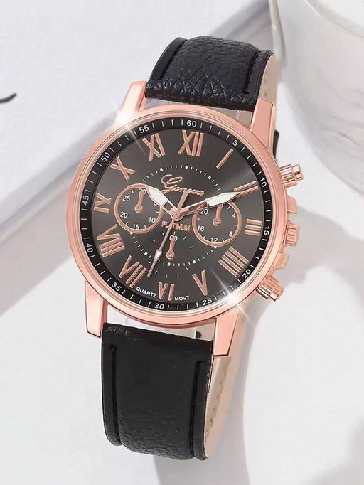 Shein 5 piezas/set Reloj de pulsera de cuarzo de moda casual para mujer con correa - Quierox - Tienda Online