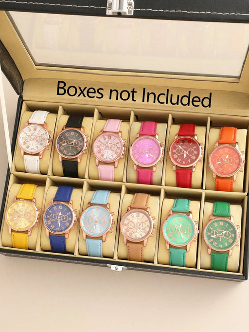 Shein 5 piezas/set Reloj de pulsera de cuarzo de moda casual para mujer con correa - Quierox - Tienda Online