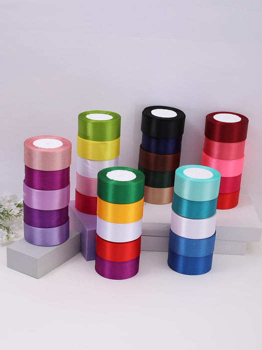 Shein (5 rollos de cinta mixta) Cinta de raso para envolver regalos de pasteles, material para hacer rosas - Quierox - Tienda Online