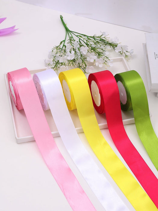 Shein (5 rollos de cinta mixta) Cinta de raso para envolver regalos de pasteles, material para hacer rosas - Quierox - Tienda Online