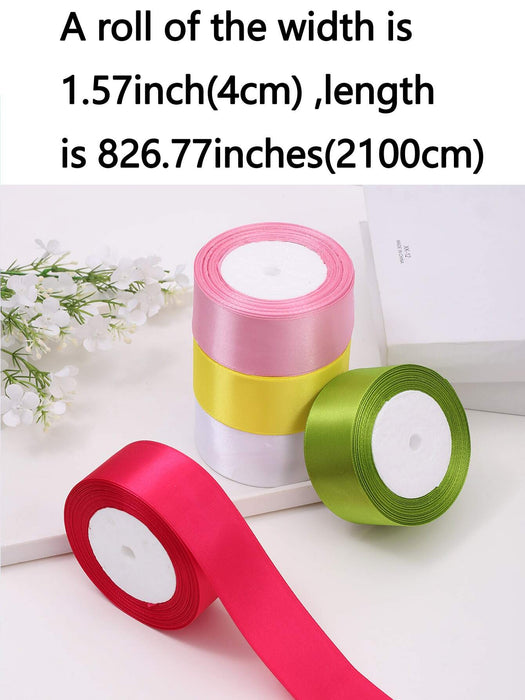 Shein (5 rollos de cinta mixta) Cinta de raso para envolver regalos de pasteles, material para hacer rosas - Quierox - Tienda Online