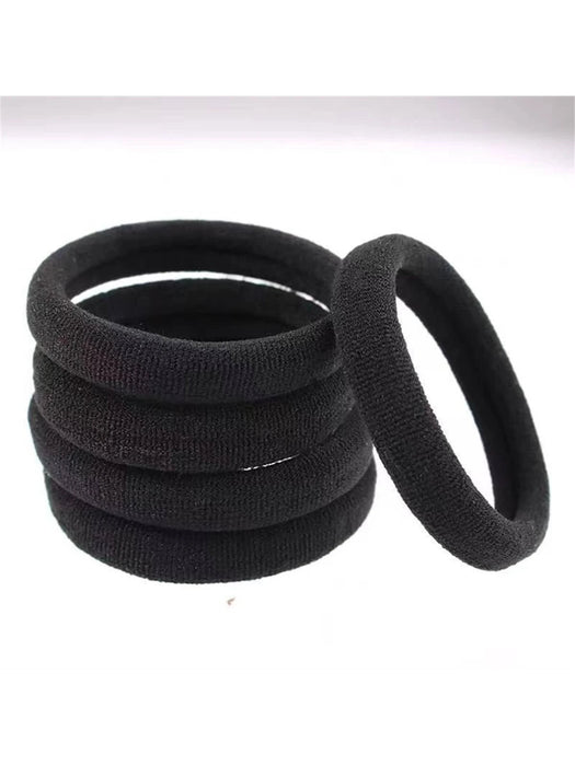 Shein 50 gomas elásticas para el pelo negras sin costuras con lazo para niña - Quierox - Tienda Online