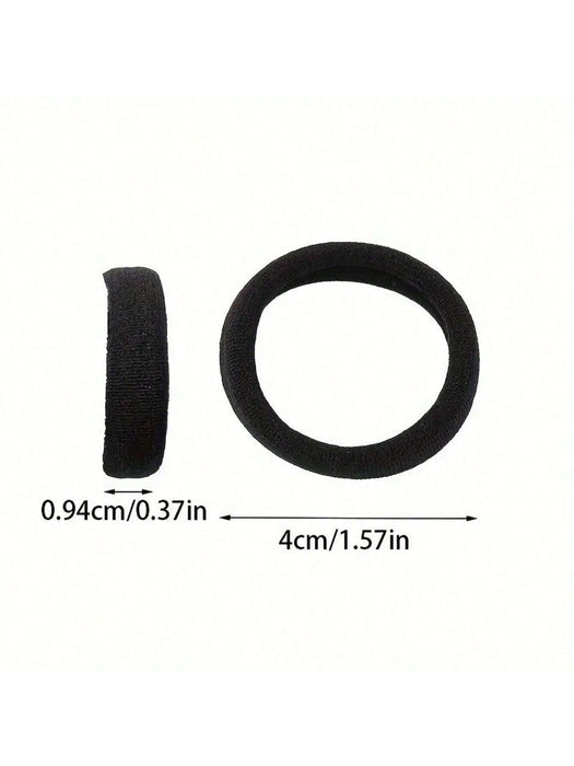 Shein 50 gomas elásticas para el pelo negras sin costuras con lazo para niña - Quierox - Tienda Online