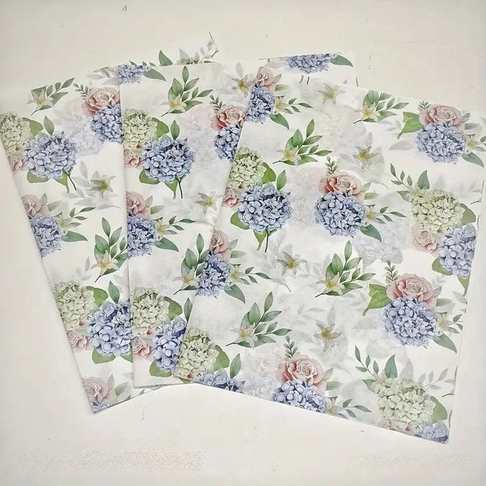 SHEIN 50 Hojas de Papel de Seda con Diseño de Hortensia y flor - Quierox - Tienda Online