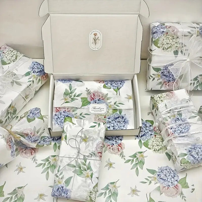 SHEIN 50 Hojas de Papel de Seda con Diseño de Hortensia y flor - Quierox - Tienda Online