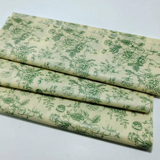 SHEIN 50 piezas de papel de seda fino semitransparente con estampado de rosas verdes vintage - Quierox - Tienda Online