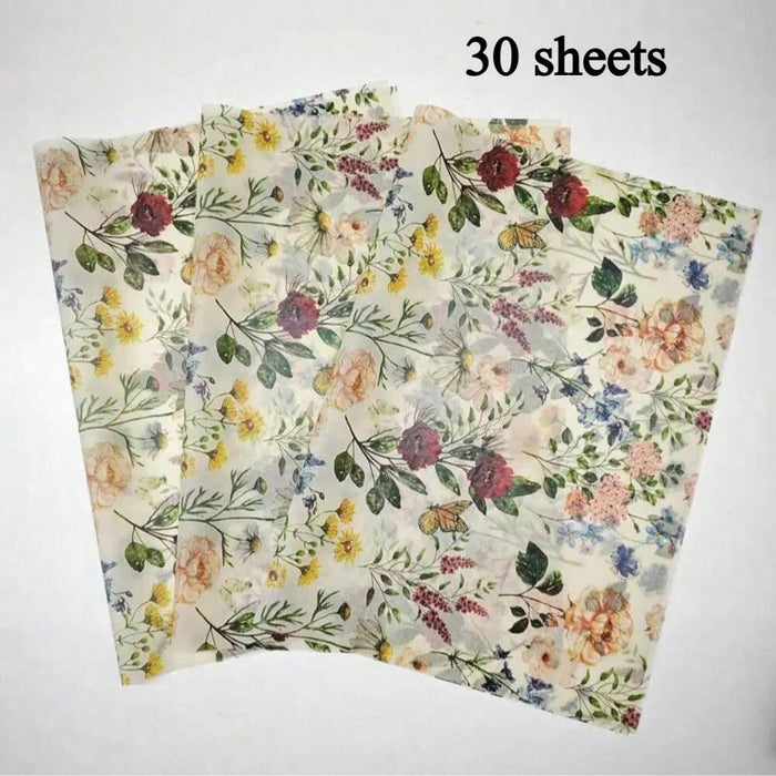 SHEIN 50 piezas Papel de regalo vintage con estampado de rosas semi - transparente y delgado - Quierox - Tienda Online
