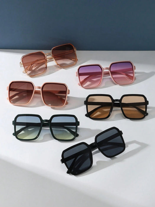 SHEIN 6 gafas de sol cuadradas de plástico decorativas de moda para mujer - Quierox - Tienda Online