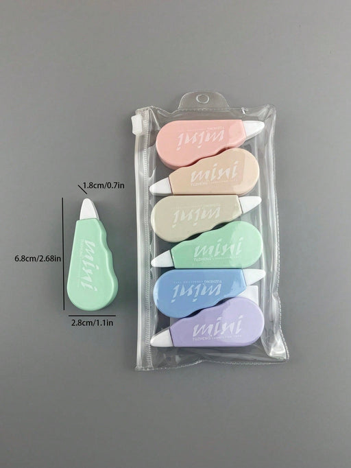 Shein 6 mini cintas correctoras con letras gráficas, creativas y portátiles, para estudiantes, oficina - Quierox - Tienda Online