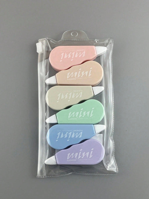 Shein 6 mini cintas correctoras con letras gráficas, creativas y portátiles, para estudiantes, oficina - Quierox - Tienda Online