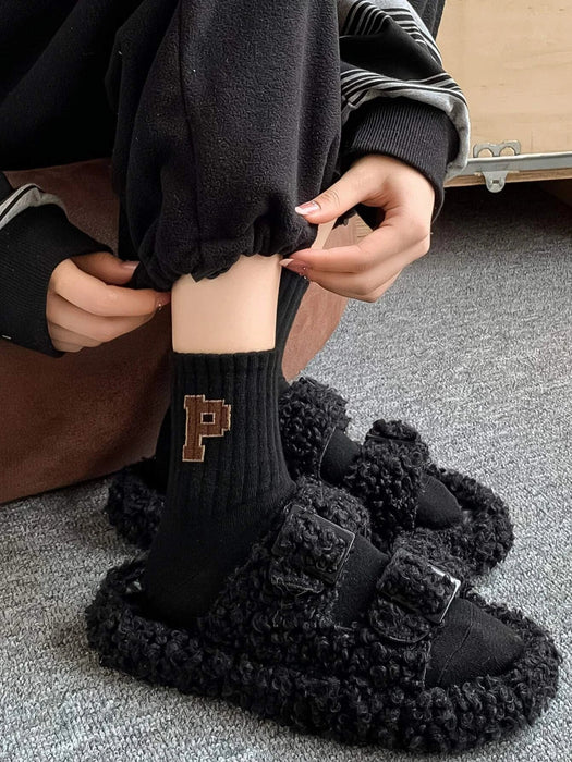 Shein 6 pares Calcetines de tripulación con estampado de letra - Quierox - Tienda Online