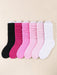 SHEIN 6 pares de calcetines caídos negros, blancos y rosa - Quierox - Tienda Online