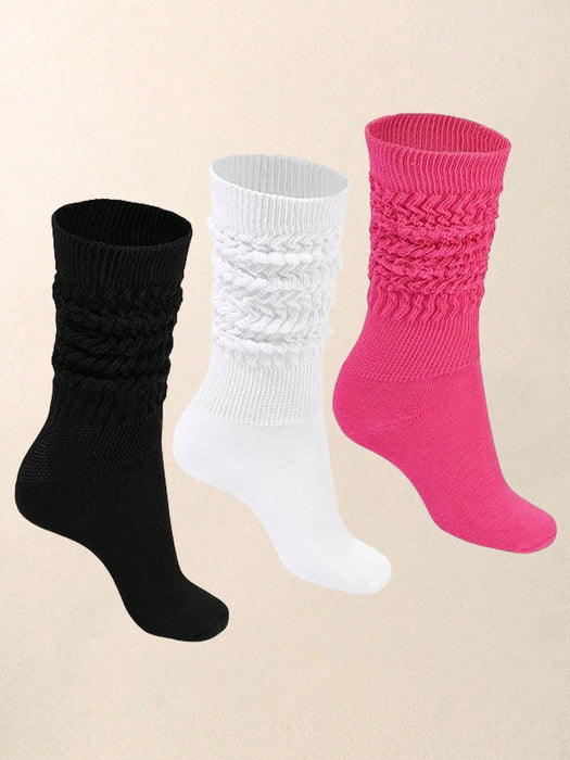 SHEIN 6 pares de calcetines caídos negros, blancos y rosa - Quierox - Tienda Online