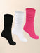 SHEIN 6 pares de calcetines caídos negros, blancos y rosa - Quierox - Tienda Online