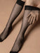 Shein 6 pares de medias de seda 15D antienganches para mujer, color negro, hasta la rodilla - Quierox - Tienda Online