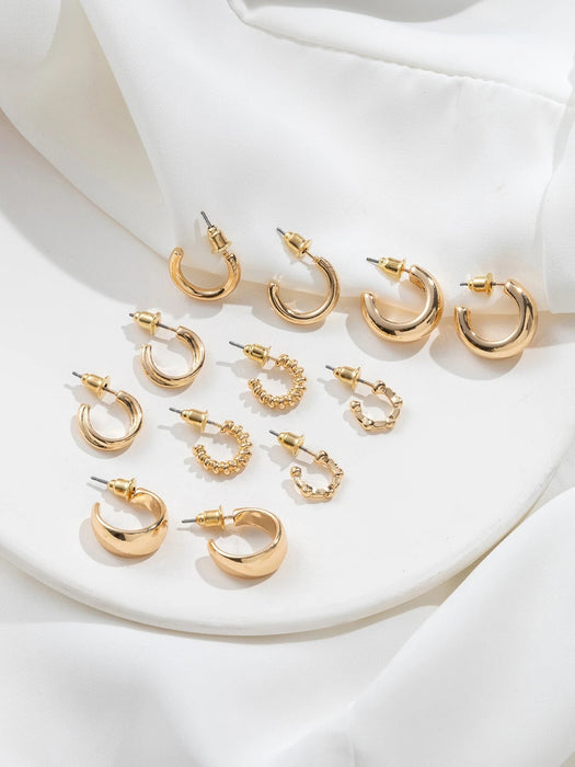 Shein 6 pares de pendientes de aro con diseño torcido - Quierox - Tienda Online