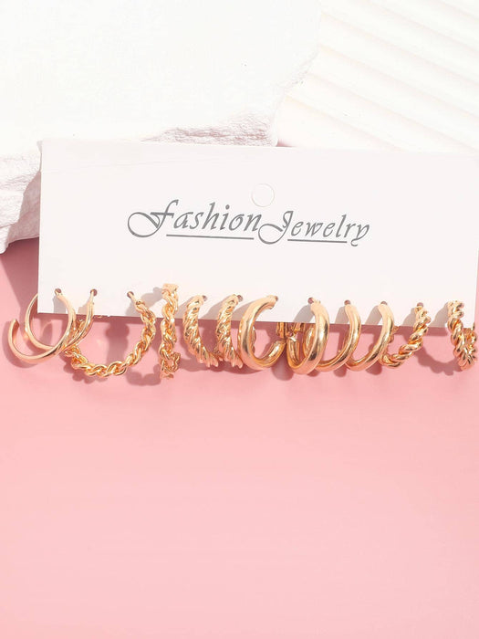 Shein 6 pares/set Pendientes de aro simple geométrico - Quierox - Tienda Online