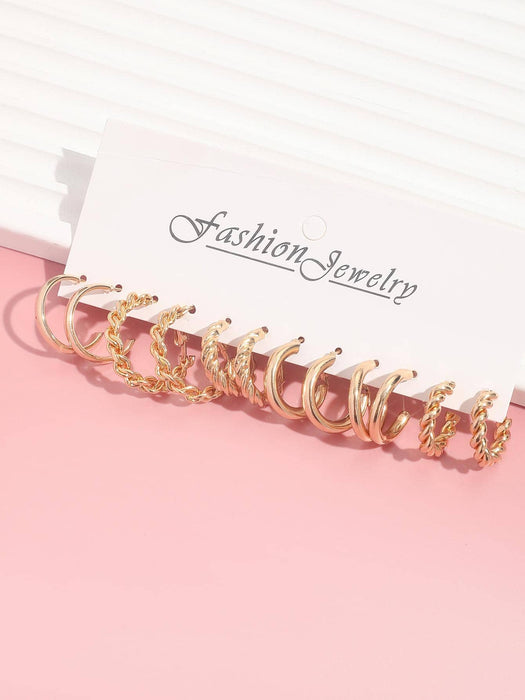 Shein 6 pares/set Pendientes de aro simple geométrico - Quierox - Tienda Online