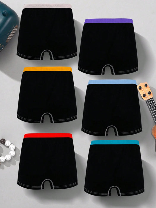 SHEIN 6 piezas Calzoncillos de niño de unicolor con estampado de sonrisa - Quierox - Tienda Online