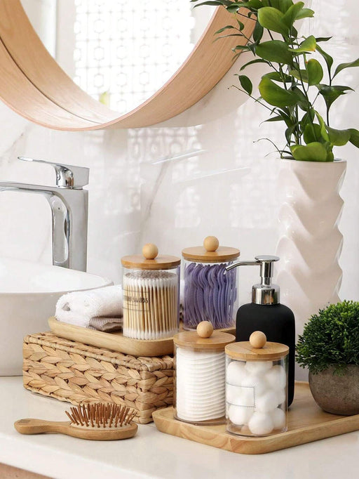 Shein 6 piezas de accesorios con funda de bambú para dispensador de hisopos - Quierox - Tienda Online