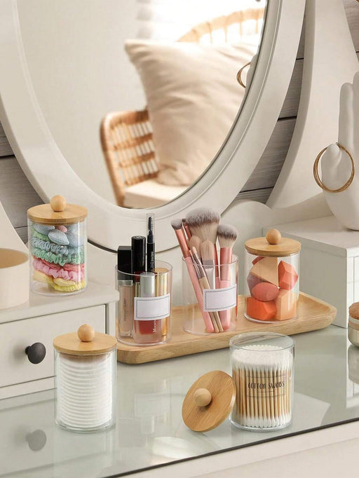 Shein 6 piezas de accesorios con funda de bambú para dispensador de hisopos - Quierox - Tienda Online