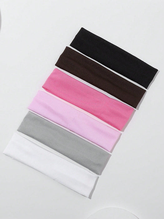 Shein 6 piezas de cintas para el cabello finas, absorbentes del sudor y antideslizantes de color sólido - Quierox - Tienda Online