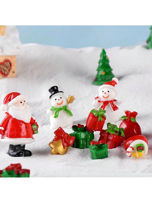 SHEIN 6 piezas de decoración navideña: Papá Noel..miniaturas de escritorio aleatorias. - Quierox - Tienda Online