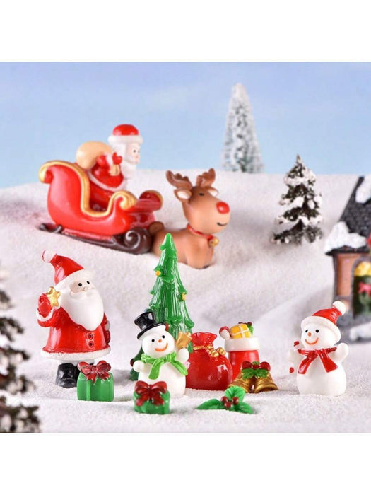 SHEIN 6 piezas de decoración navideña: Papá Noel..miniaturas de escritorio aleatorias. - Quierox - Tienda Online