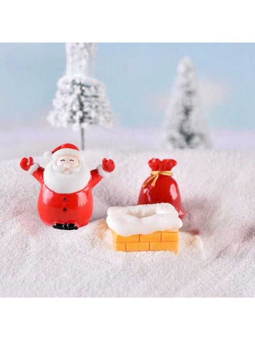 SHEIN 6 piezas de decoración navideña: Papá Noel..miniaturas de escritorio aleatorias. - Quierox - Tienda Online