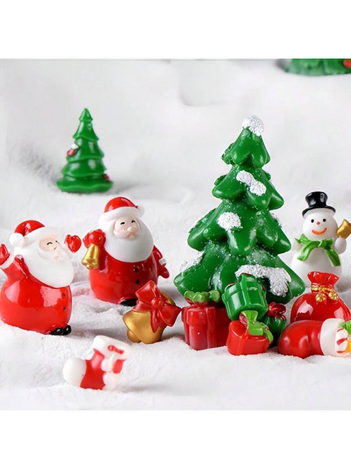 SHEIN 6 piezas de decoración navideña: Papá Noel..miniaturas de escritorio aleatorias. - Quierox - Tienda Online