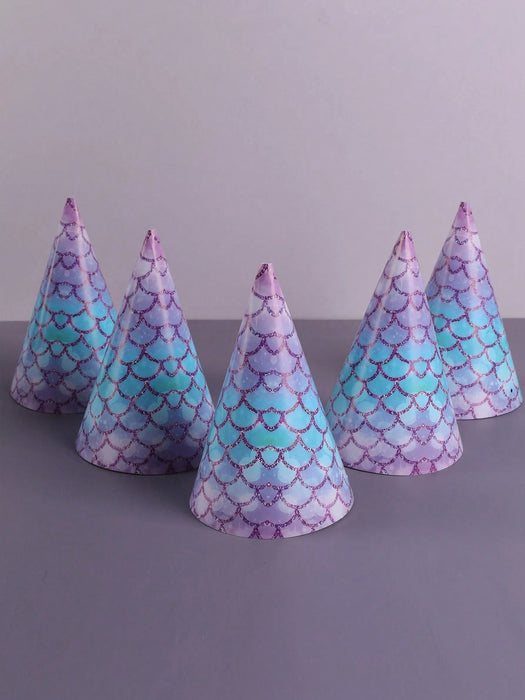 SHEIN 6 piezas de gorros de papel con tema de sirena morada - Quierox - Tienda Online