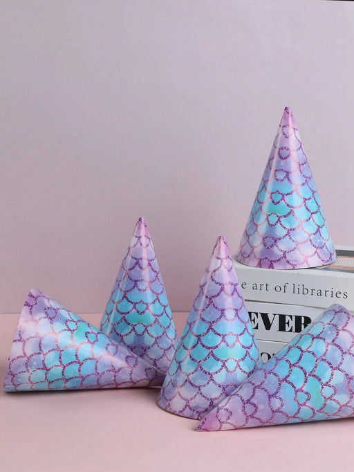 SHEIN 6 piezas de gorros de papel con tema de sirena morada - Quierox - Tienda Online