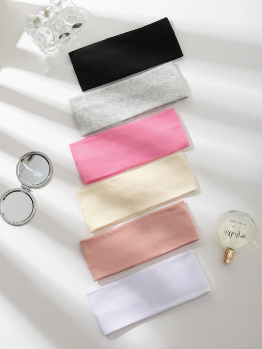 Shein 6 piezas/set Diademas de tela multicolor para mujer, modernas y versátiles - Quierox - Tienda Online