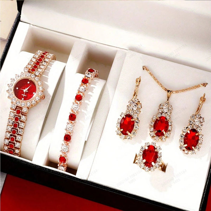 SHEIN 6 Unids/set Reloj De Pulsera De Cuarzo Con Diamantes De Imitación - Quierox - Tienda Online