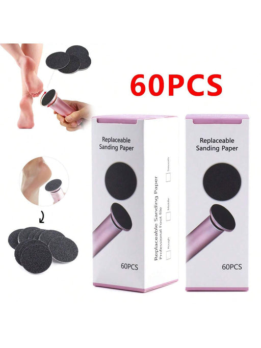 Shein 60 piezas de almohadillas de papel de lija de repuesto, adecuadas para lima eléctrica de pies 80 - Quierox - Tienda Online